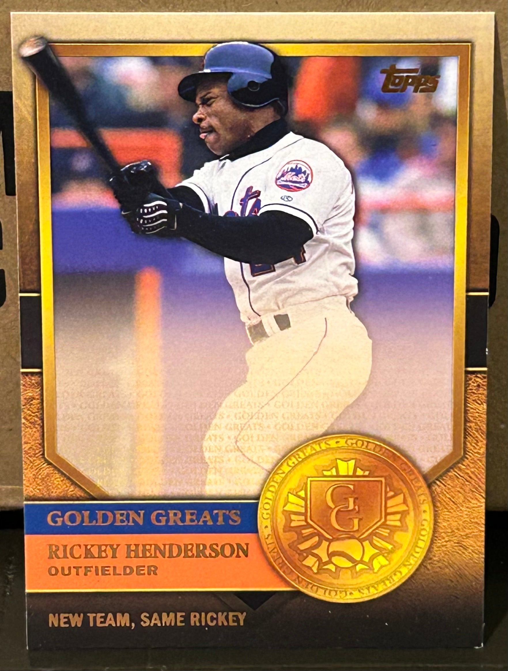 Rickey Henderson 2012 Topps Update “Golden Greats” Insert Card NY