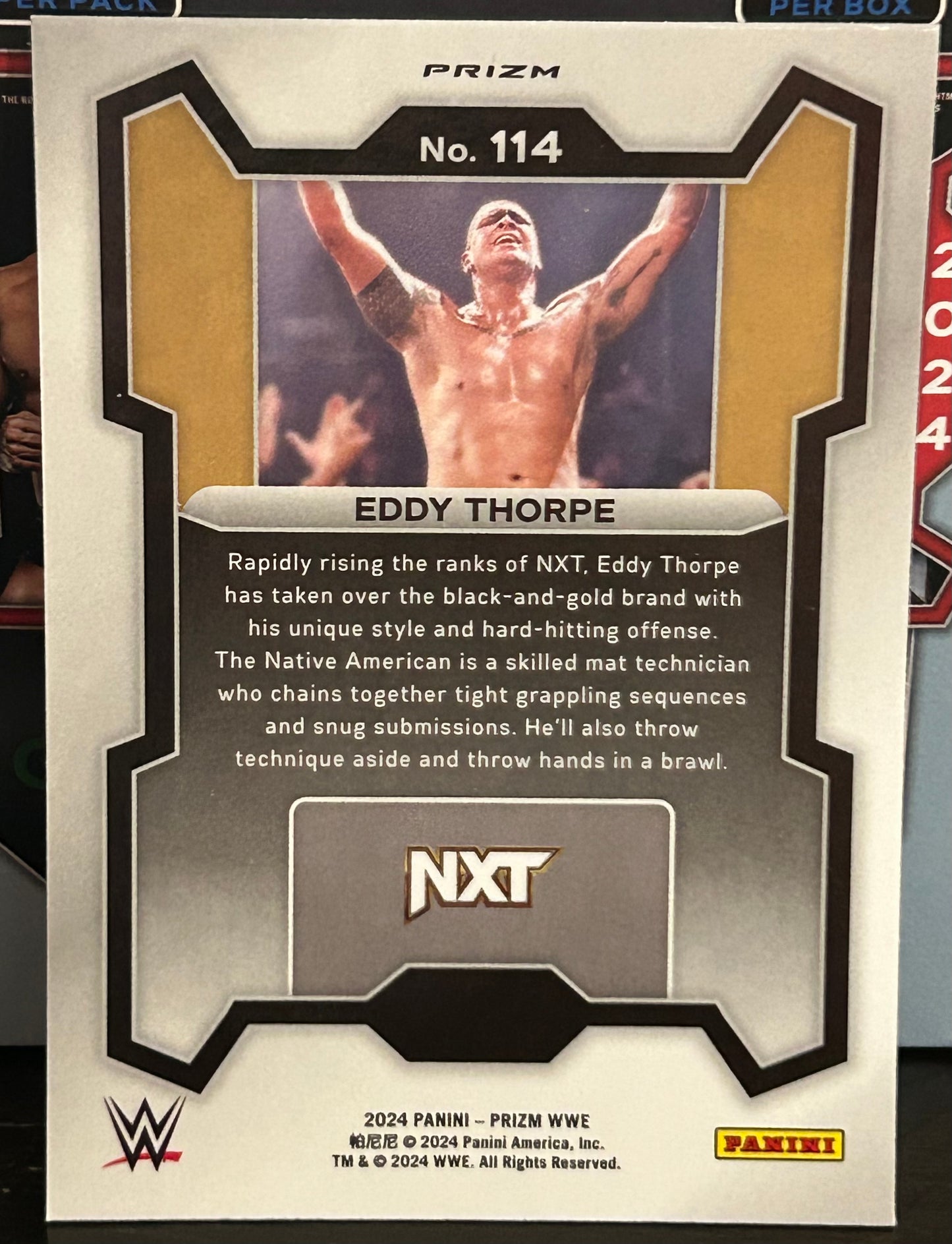 Eddy Thorpe 2024 WWE NXT Panini Prizm Cracked Ice Green RC