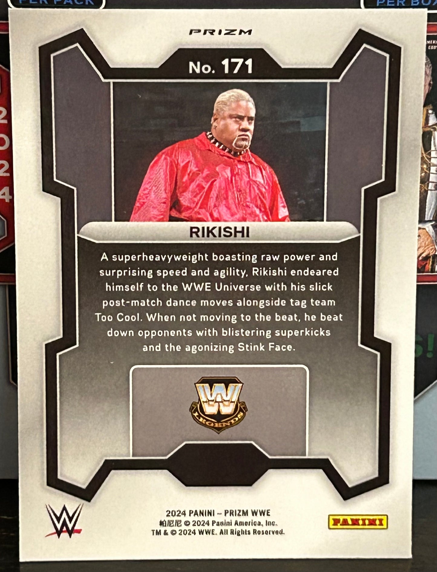 Rikishi 2024 WWE Panini Prizm Cracked Ice Green Card