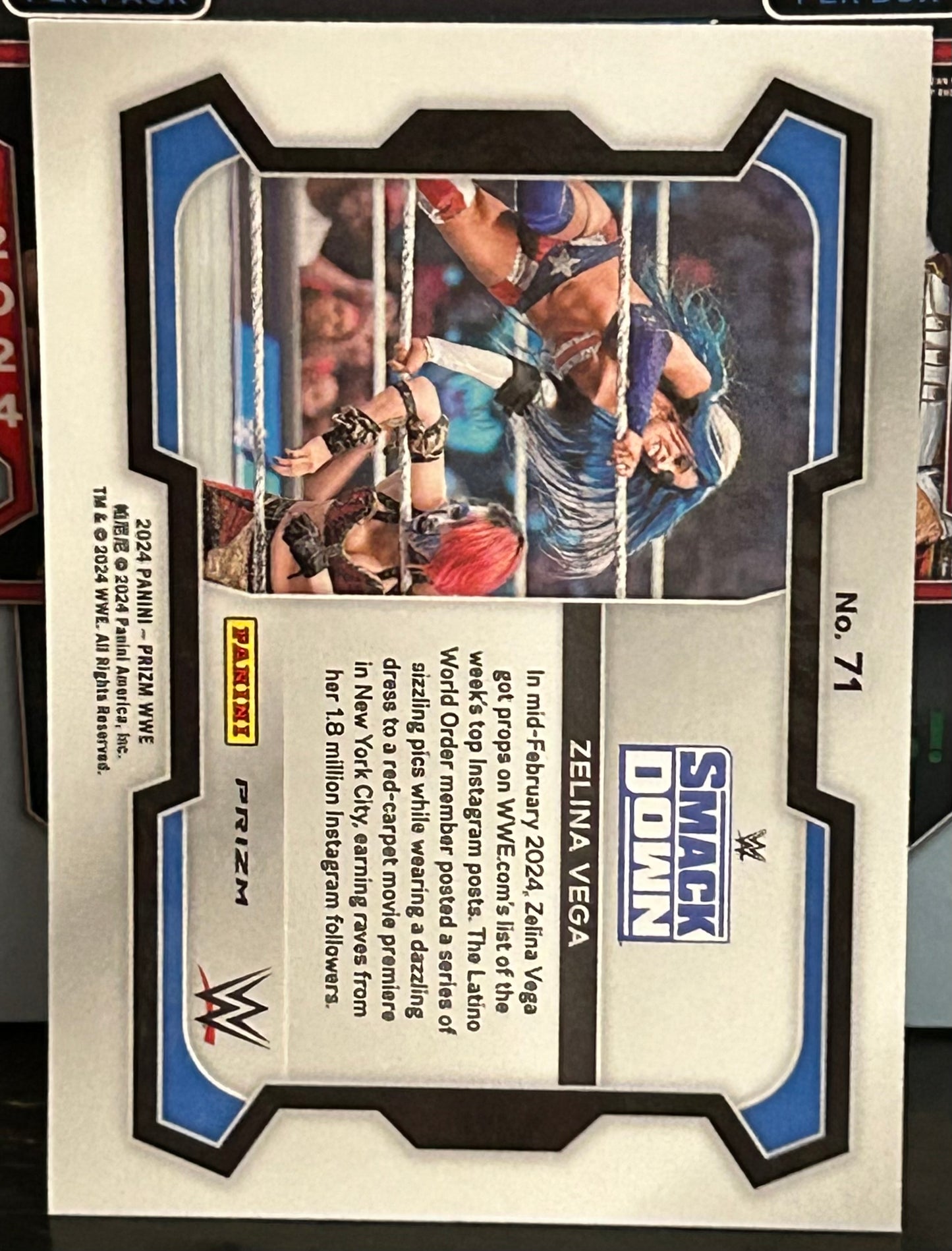 Zelina Vega 2024 WWE Panini Prizm Cracked Ice Green Refractor
