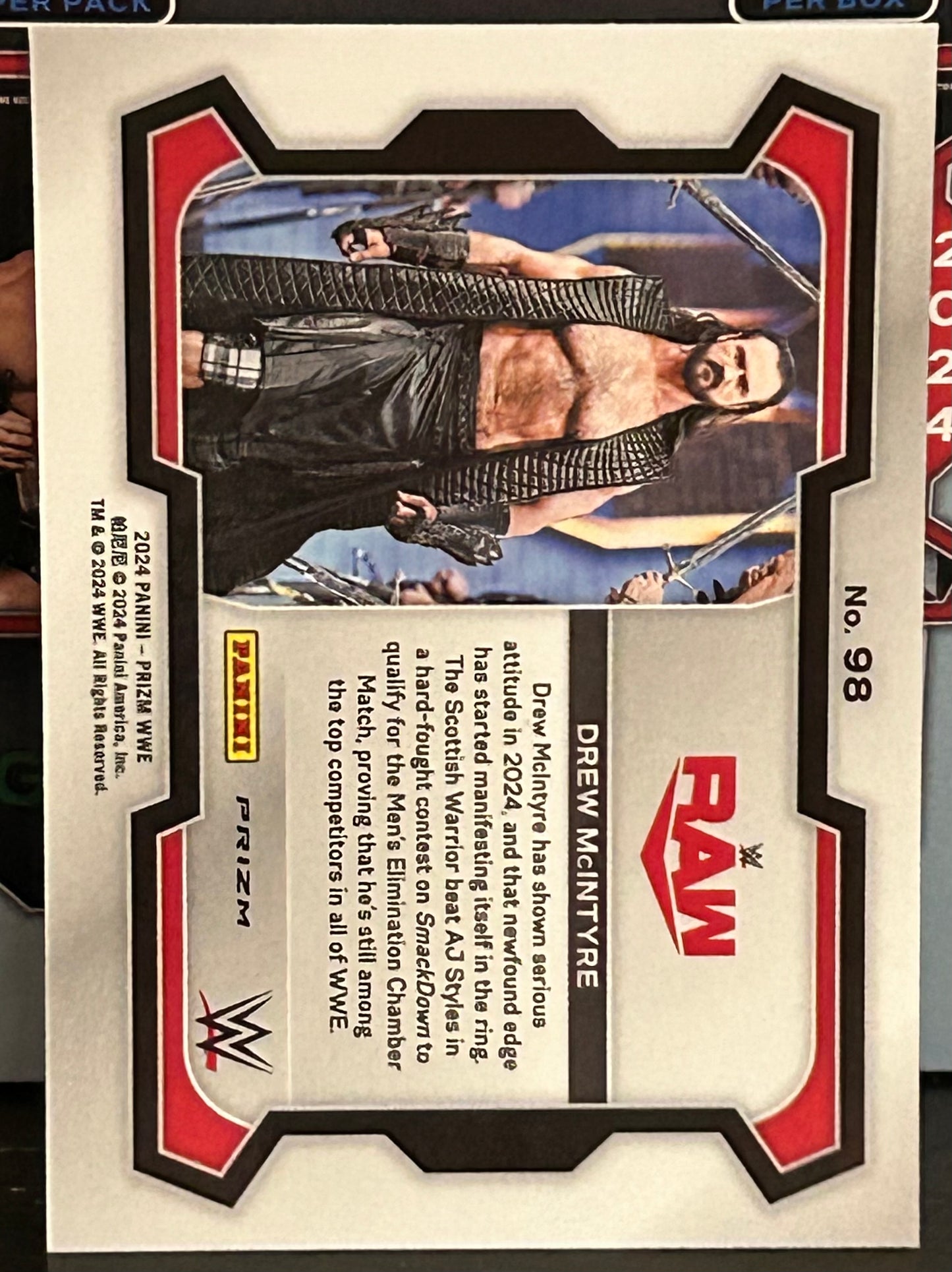 Drew McIntyre 2024 WWE Panini Prizm Cracked Ice Green Refractor Card