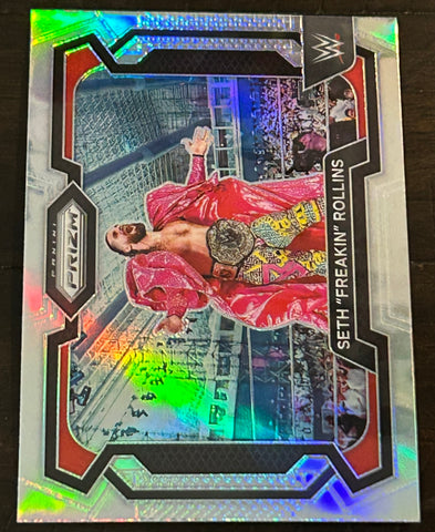 Seth Rollins 2024 WWE Panini Prizm Silver Refractor Card