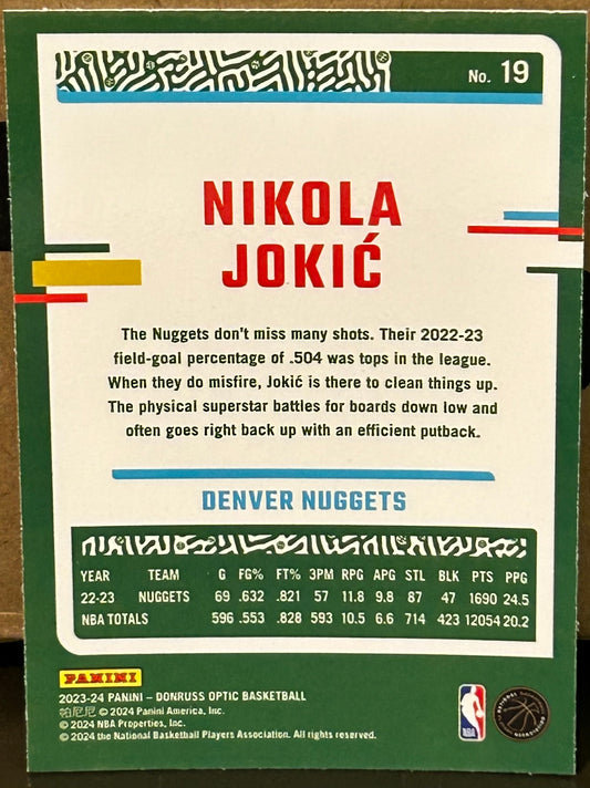+ Nikola Jokic 2023-24 Panini Donruss Optic Card DENVER NUGGETS