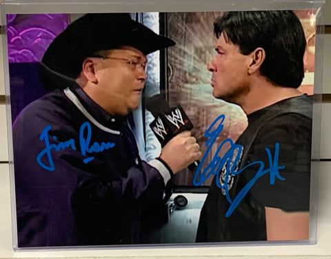 Eric Bischoff & Jim Ross Signed 8x10 Color Photo AWESOME