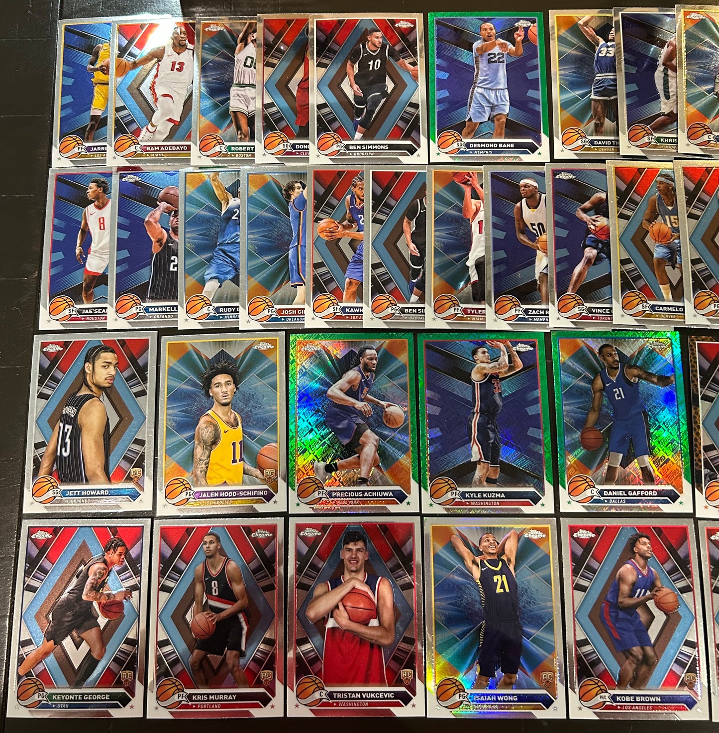 + 2023-24 Topps Chrome Basketball Card Lot (38 Cards) Rookies, Refractors & Stars