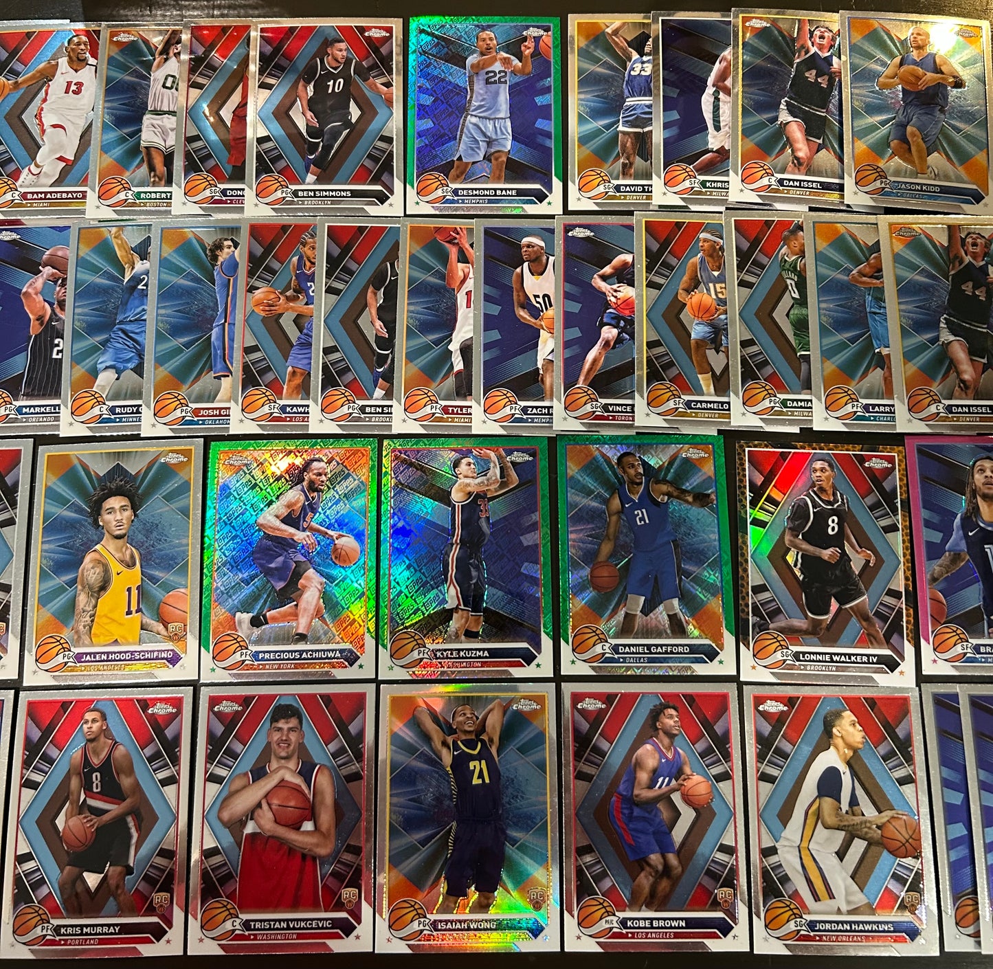 + 2023-24 Topps Chrome Basketball Card Lot (38 Cards) Rookies, Refractors & Stars