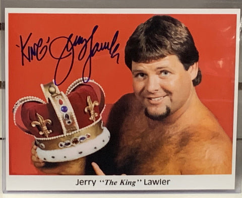 Jerry “The King” Lawler Signed 8x10 Color Photo WWE NWA
