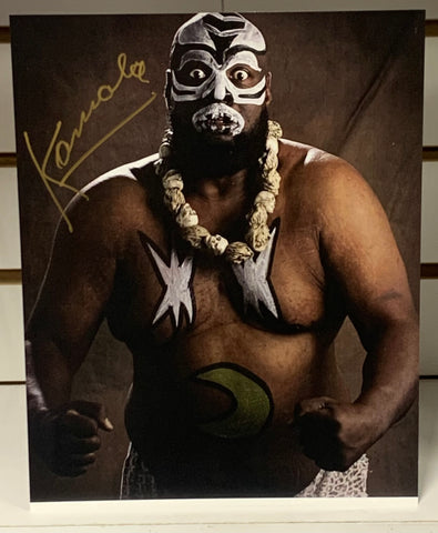 Kamala Signed 8x10 Color Photo (R.I.P.) WWE