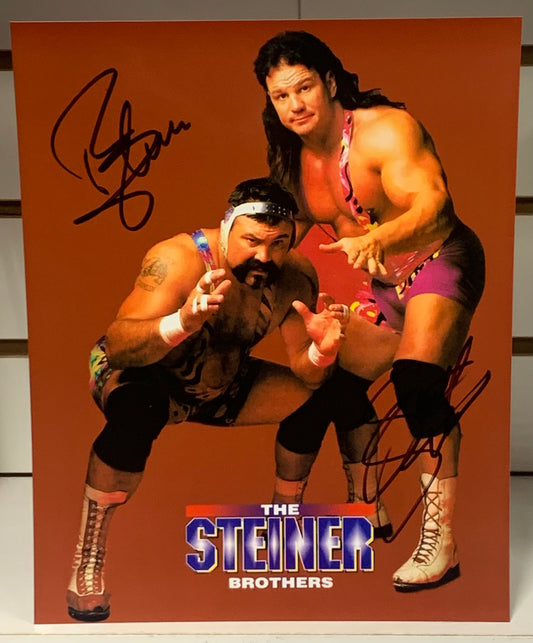 Steiner Brothers (Rick & Scott Steiner) Dual Signed 8x10 Photo COA