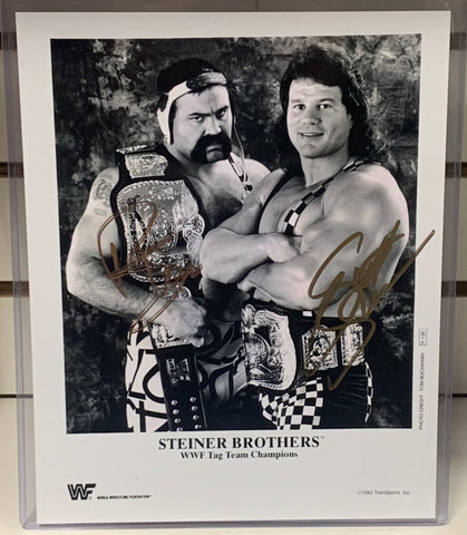 The Steiner Brothers (Rick & Scott Steiner) Dual Signed 8x10 Color Photo