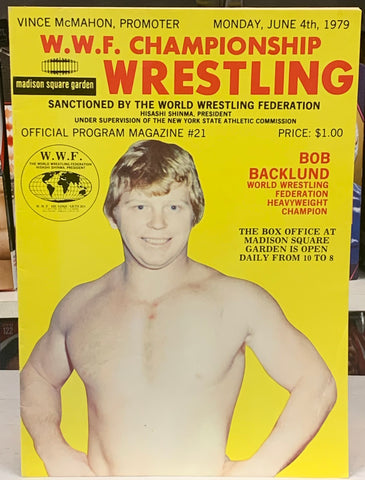 WWF WWE MSG Official Program 6/4/1979 Bob Backlund!!!