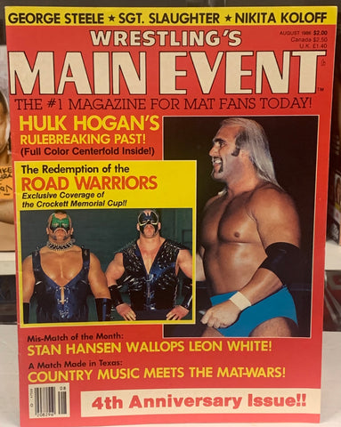 Wrestling’s Main Event Magazine August 1986 THE ROAD WARRIORS Hulk Hogan!!!