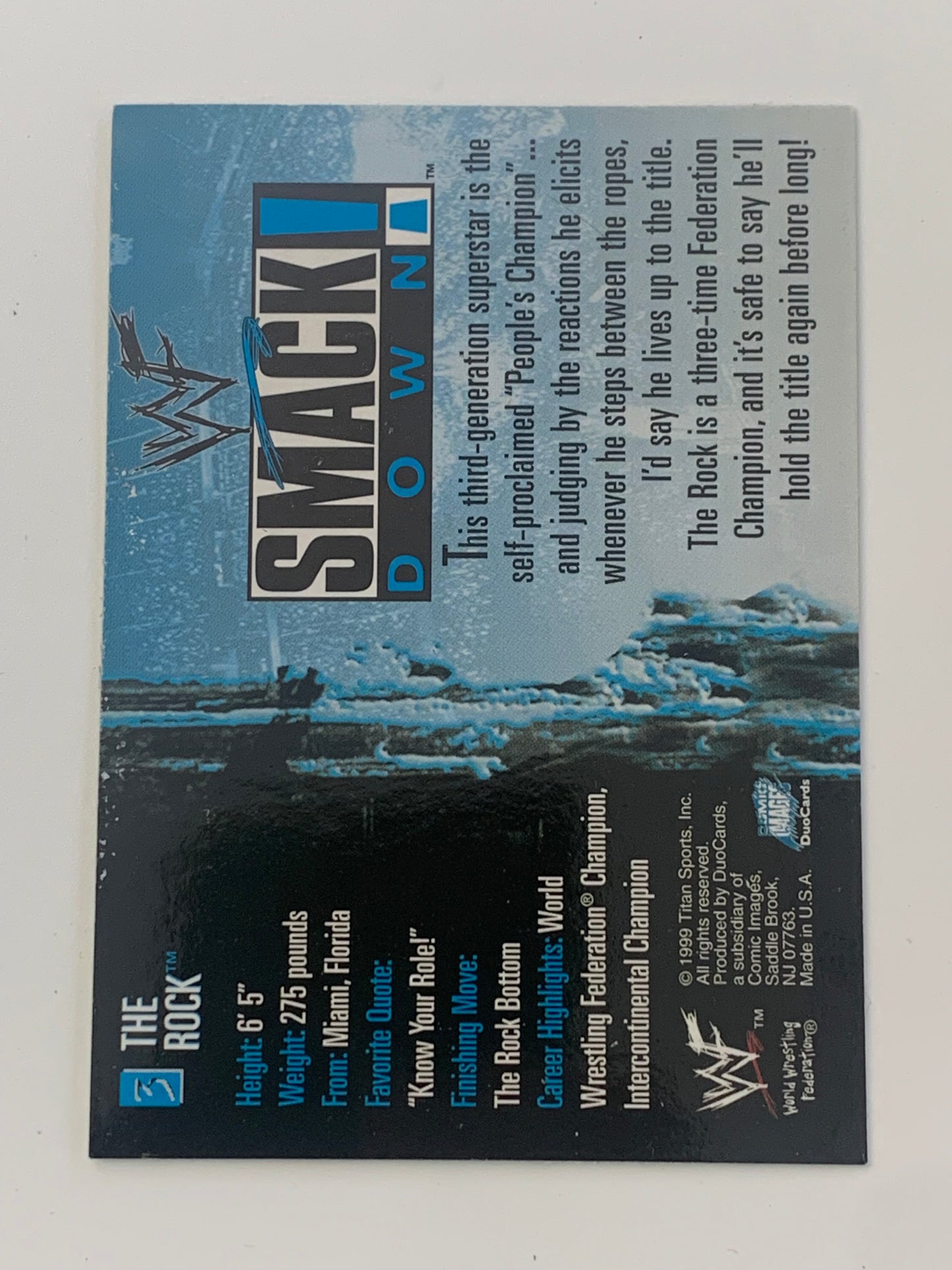 The Rock 1999 WWE Comic Images Card