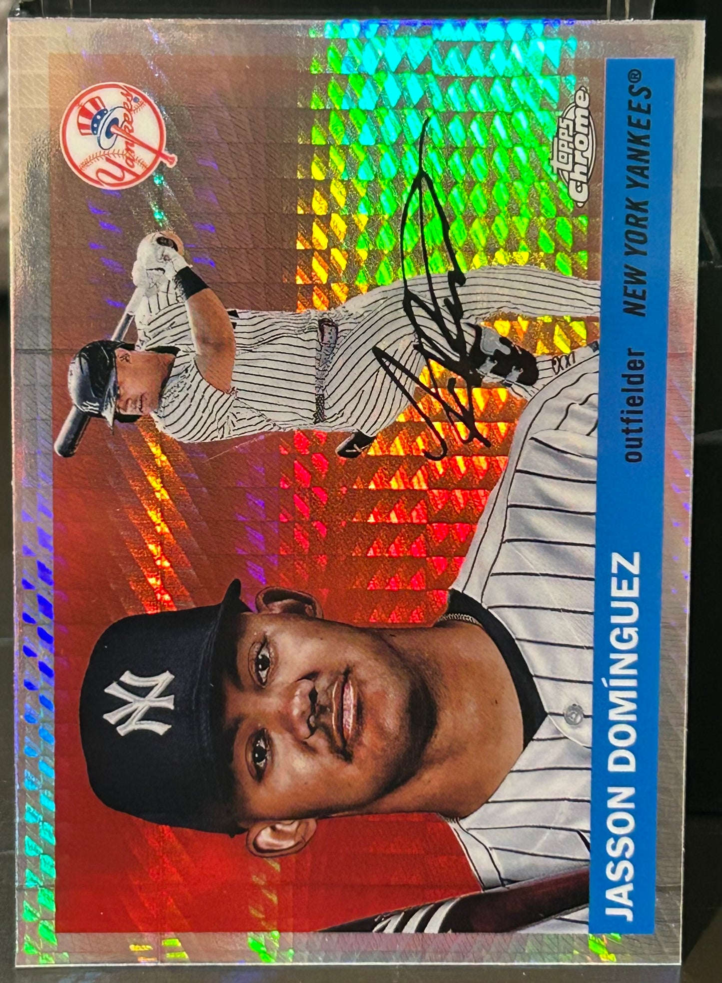 + Jason Dominguez 2025 Topps Chrome Platinum Prizm Refractor Card NY YANKEES