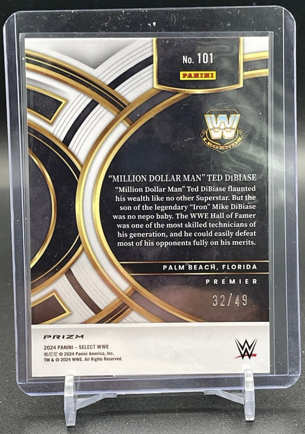 Ted DiBiase 2024 WWE Select Blue Wave Prizm Card #/49 (Only 49 Made)