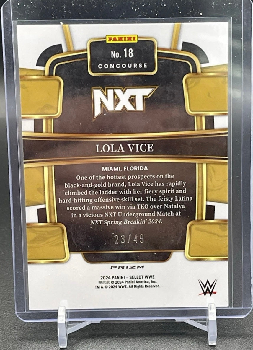 Lola Vice 2024 WWE Select Blue Wave Prizm Concourse Card #23/49 (Only 49 Made)
