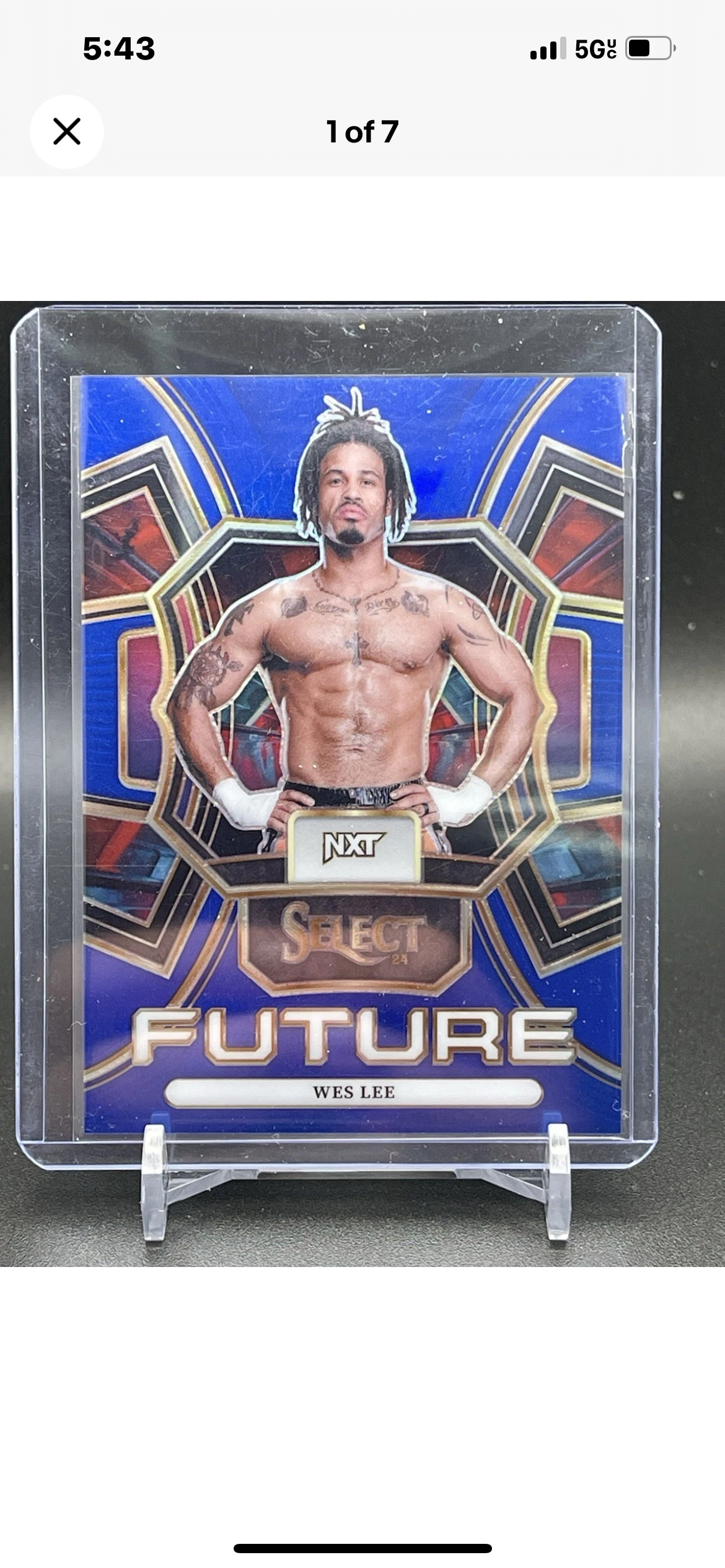 Wes Lee 2024 WWE Select Blue Wave Prizm Future Card #8/49