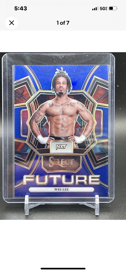 Wes Lee 2024 WWE Select Blue Wave Prizm Future Card #8/49