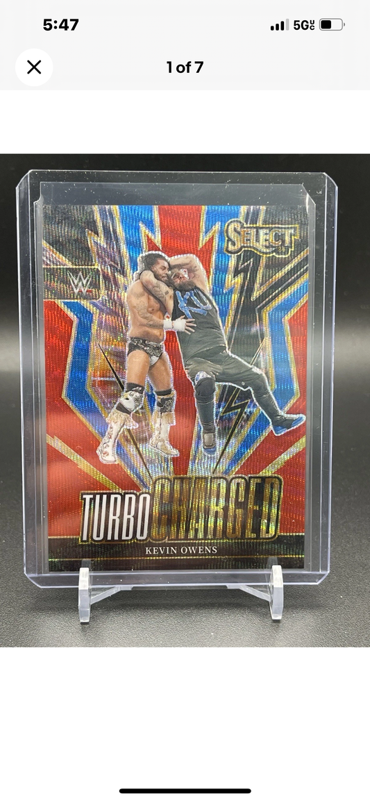 Kevin Owens 2024 WWE Panini Select Turbocharged Red Wave Prizm Insert #/149