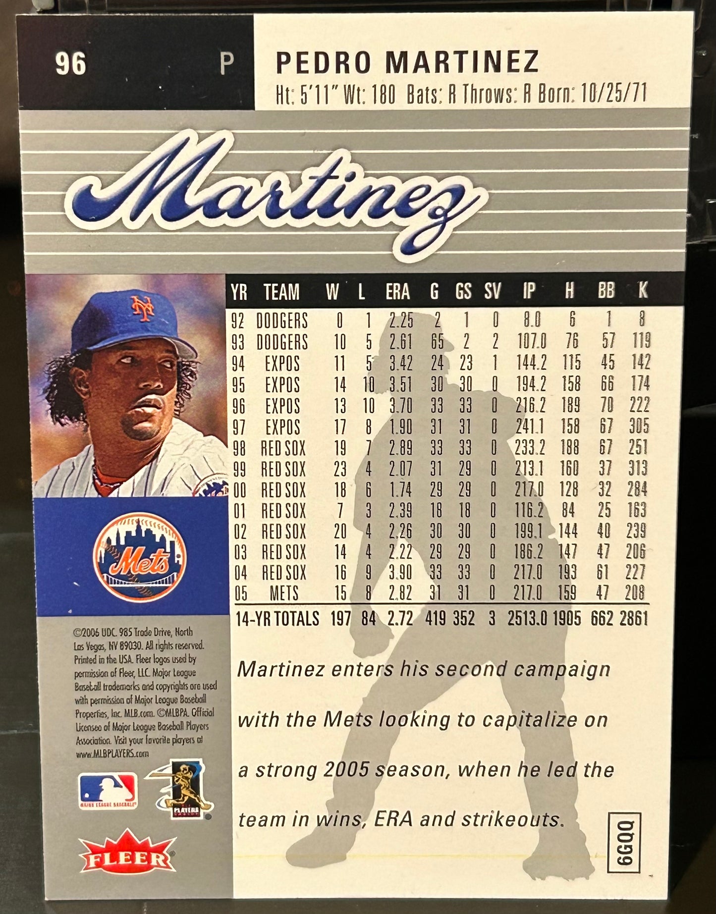 + Pedro Martinez 2006 Fleer Ultra Card NY METS