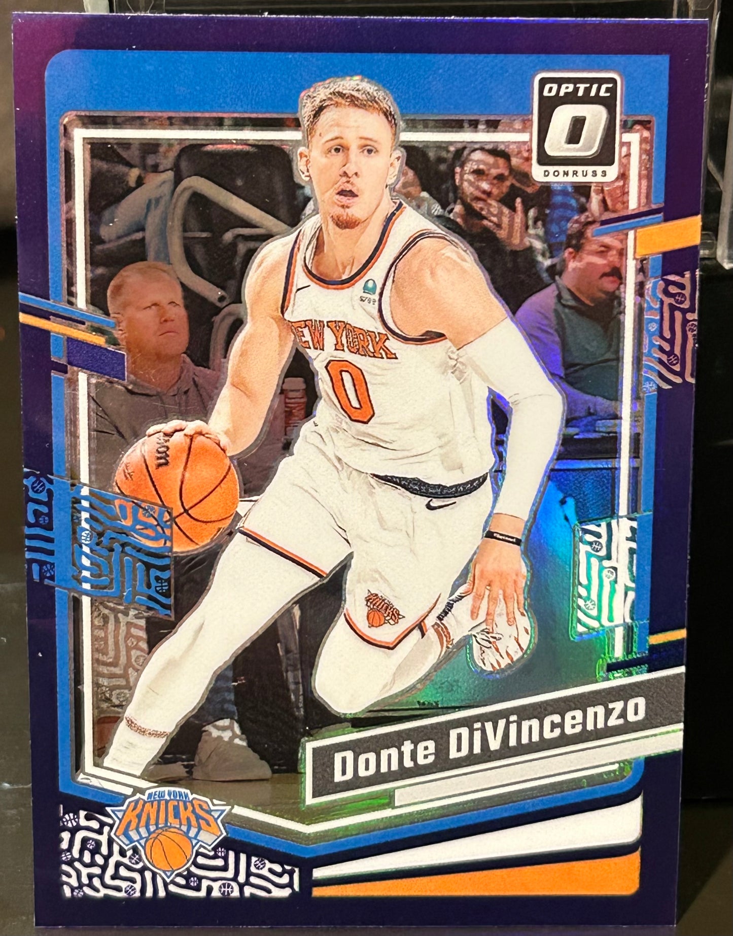 + Donte DiVincenzo 2023-24 Donruss Optic Purple Prizm Card NY KNICKS