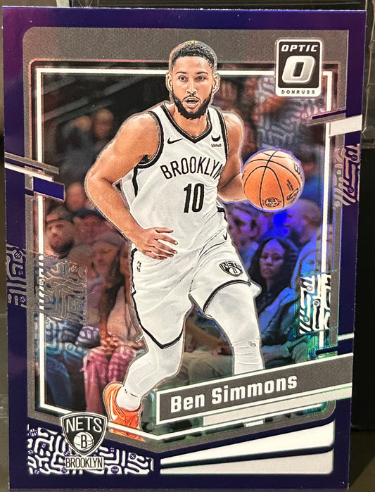 + Ben Simmons 2023-24 Donruss Optic Purple Prizm Card BROOKLYN NETS