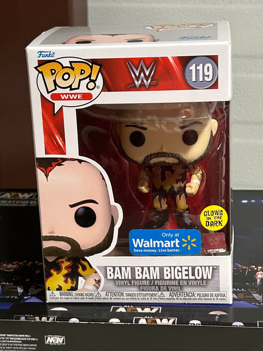 Bam Bam Bigelow WWE Walmart Exclusive Funko Pop #119 Glows In Dark