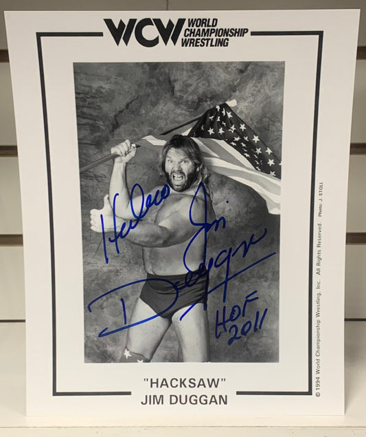 Hacksaw Jim Duggan Signed 8x10 Photo COA