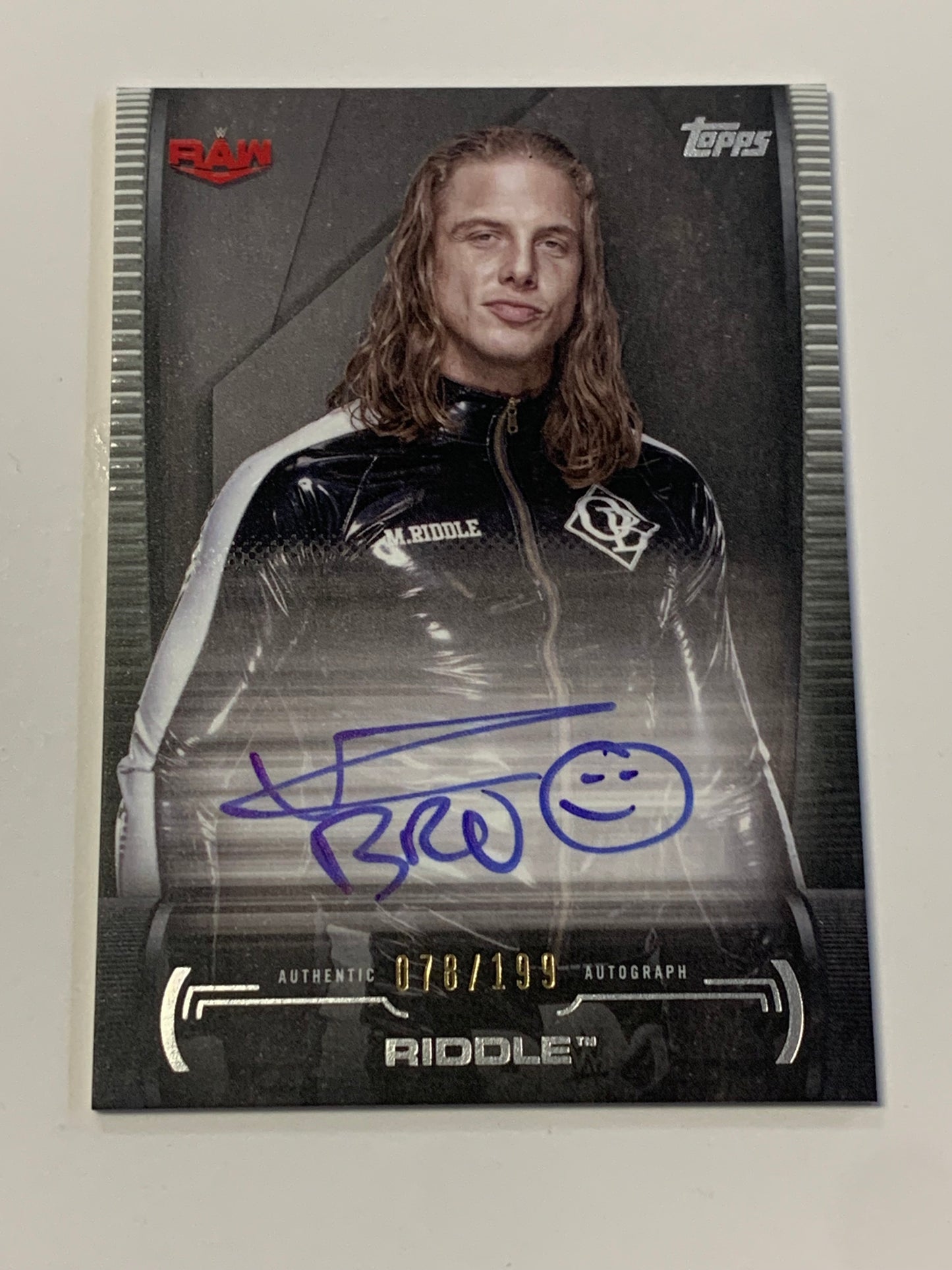 Matt Riddle 2021 WWE RAW Topps Authentic Superstar Autograph Card #/199