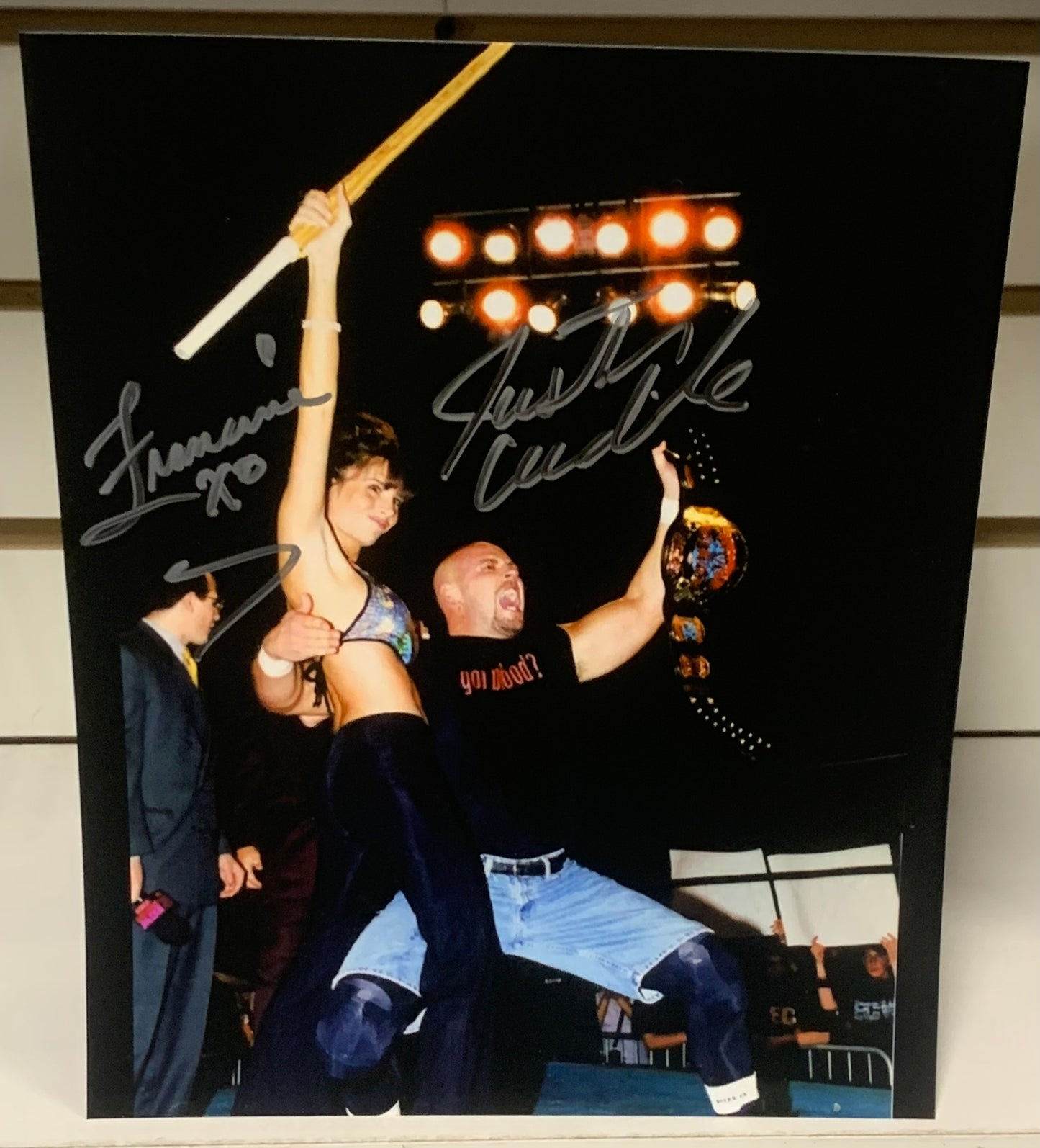 Francine & Justin Credible Signed 8x10 Color Photo ECW COA
