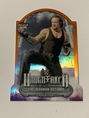 The Undertaker 2021 WWE Topps Finest Die Cut Orange Refractor Card #5/25 (Only 25 Made)!!!