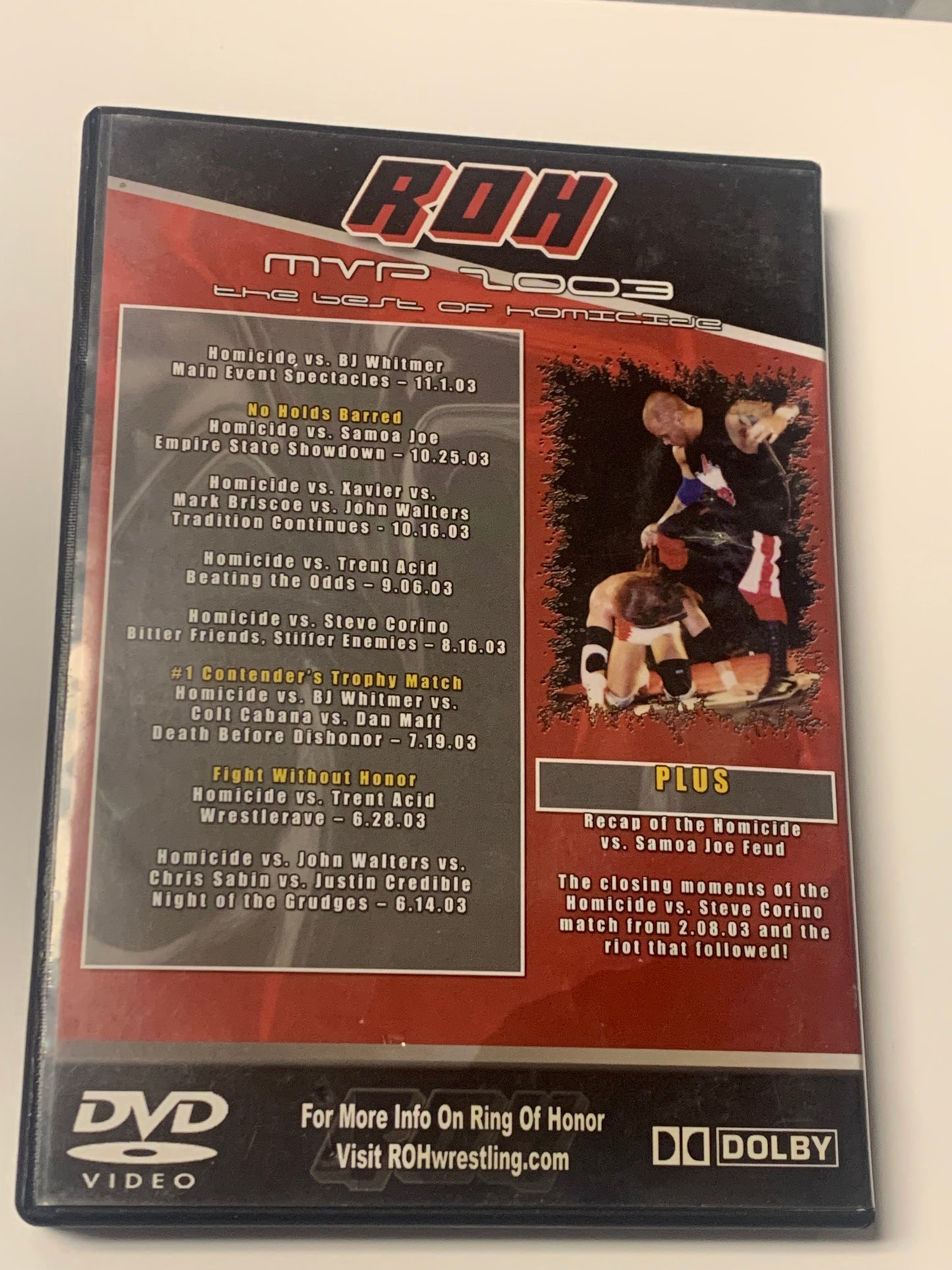 ROH Ring of Honor “MVP 2003, The Best of Homicide” Signed DVD