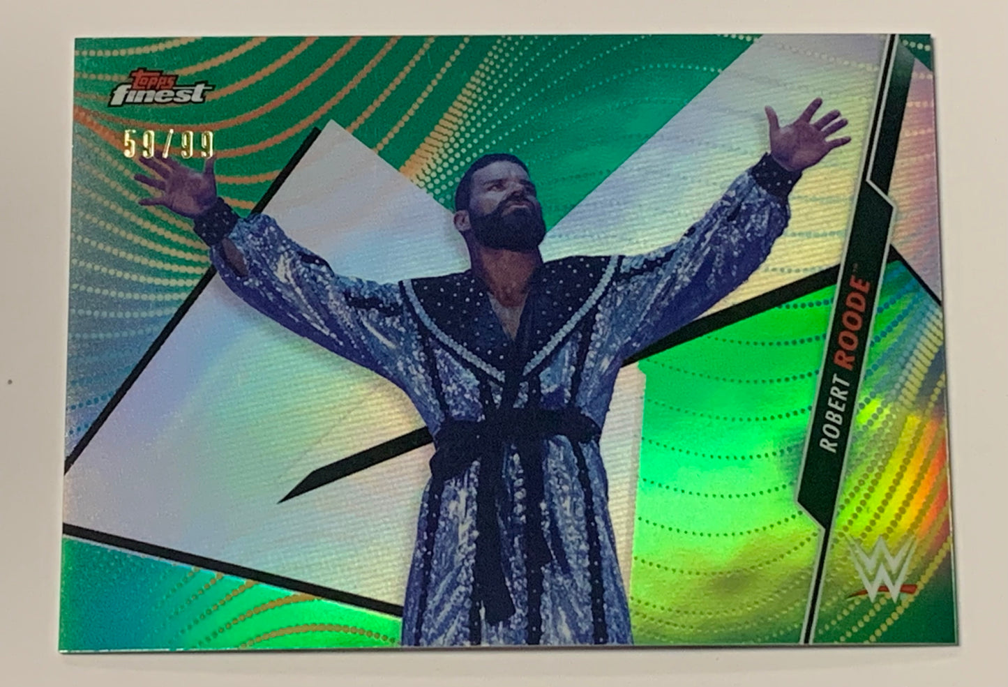 Bobby Roode 2020 WWE Topps Finest Green Refractor Card #59/99