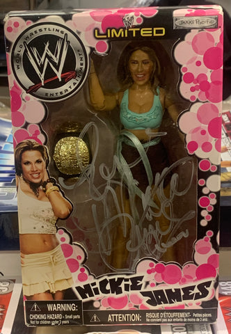 Mickie James SIGNED WWE Jakks LIMITED Action Figure (Super Hard To Find)