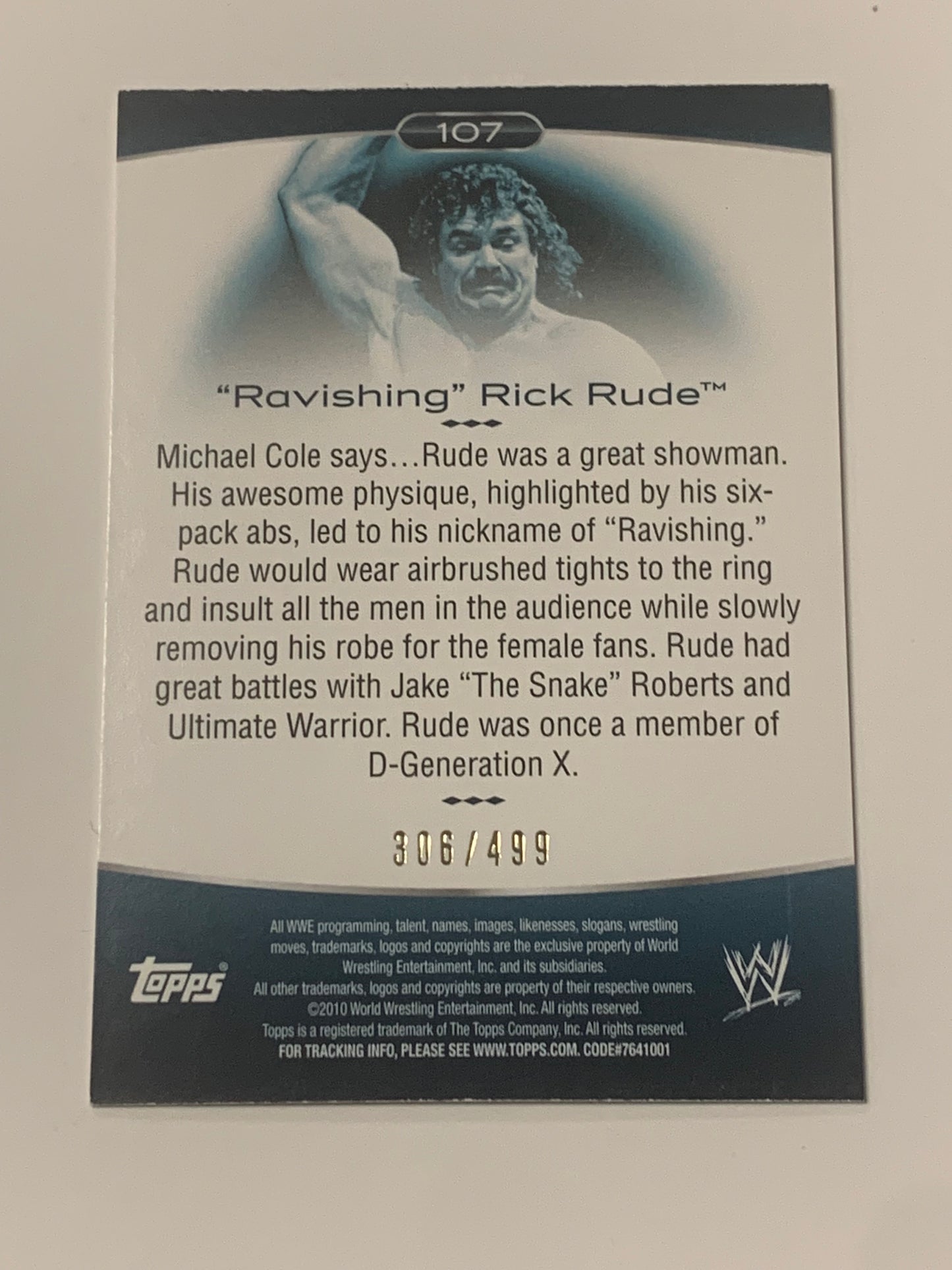 Ravishing Rick Rude 2010 WWE Topps Platinum Green Parallel #/499