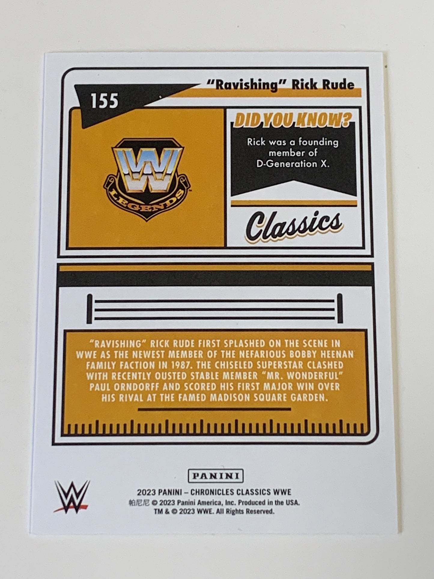 Ravishing Rick Rude 2023 Panini Chronicles Classics Pink Parallel #/349