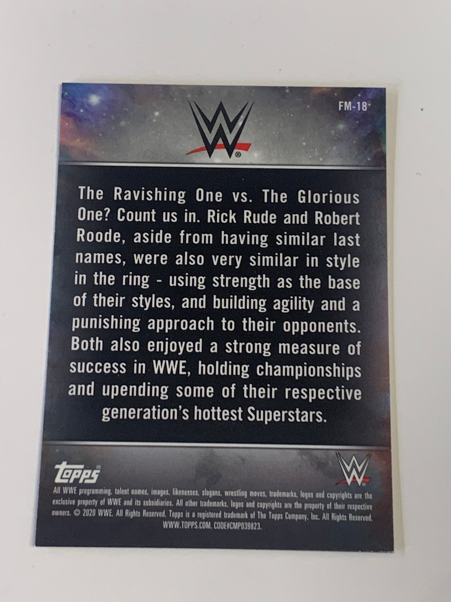 Ravishing Rick Rude & Bobby Roode 2020 WWE Topps Chrome Fantasy Matches