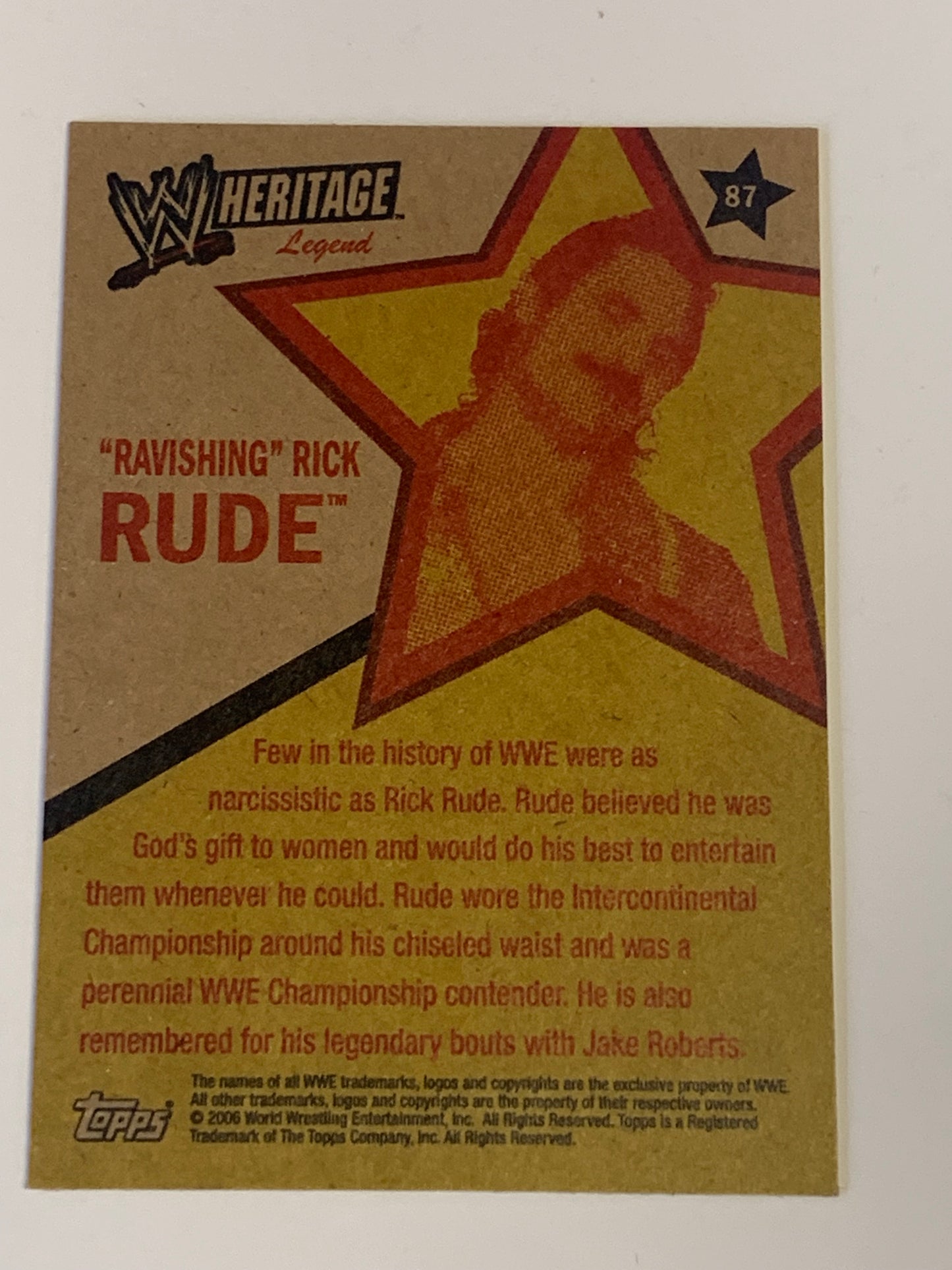 Ravishing Rick Rude 2006 WWE Topps Heritage Card