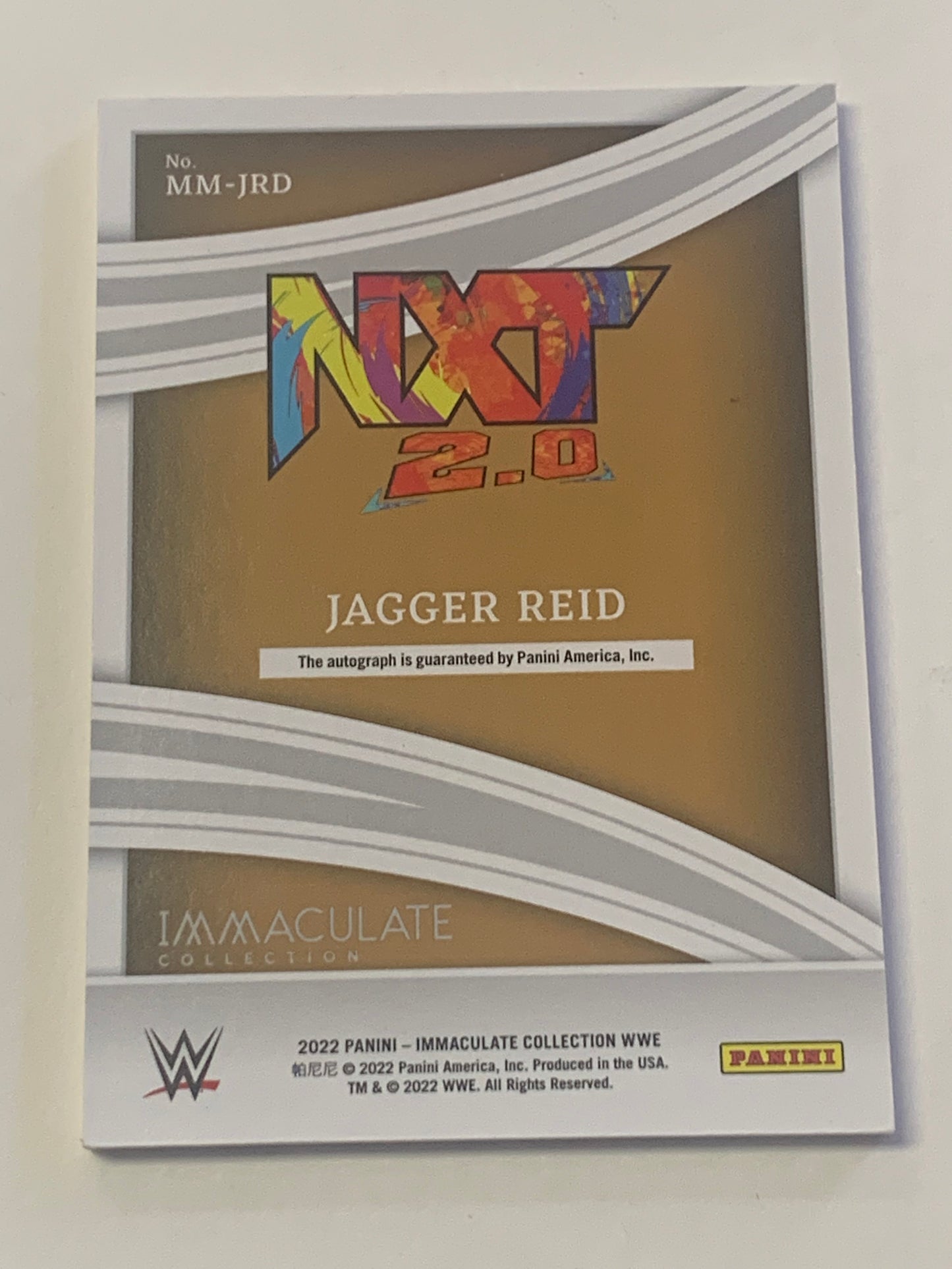 Jagger Reid 2022 WWE NXT Chronicles Immaculate Collection Modern Marks Signed #/99 (Only 99 Made)!!!