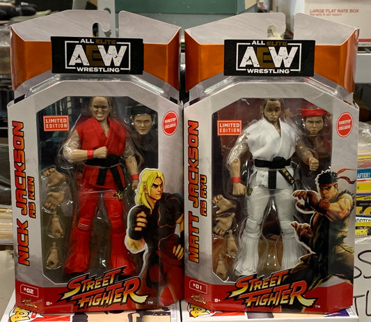 The Young Bucks STREET FIGHTER AEW Figures Nick & Matt Jackson