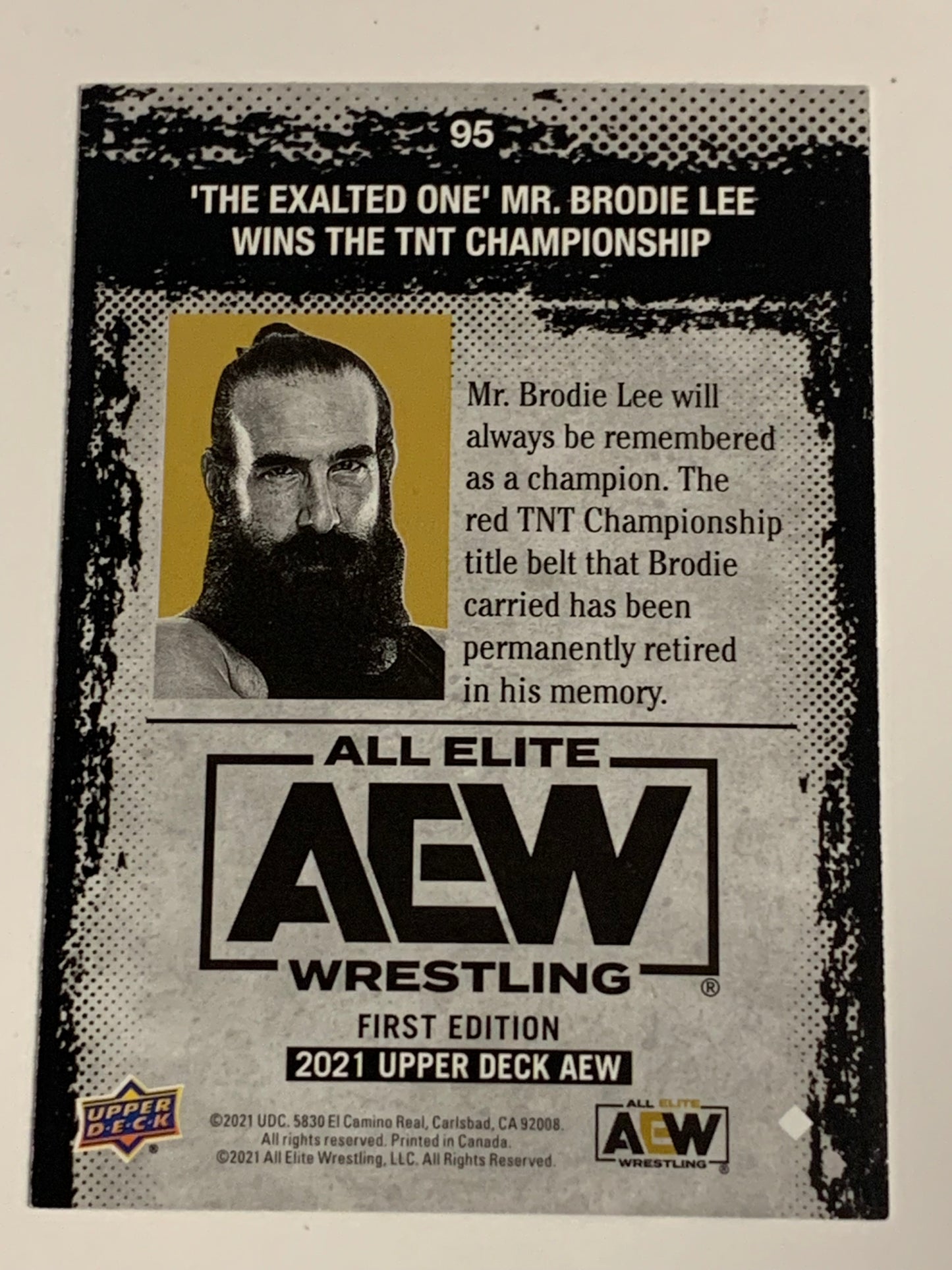 Brodie Lee 2021 AEW UD Upper Deck 1st Edition YELLOW BORDER Magazine