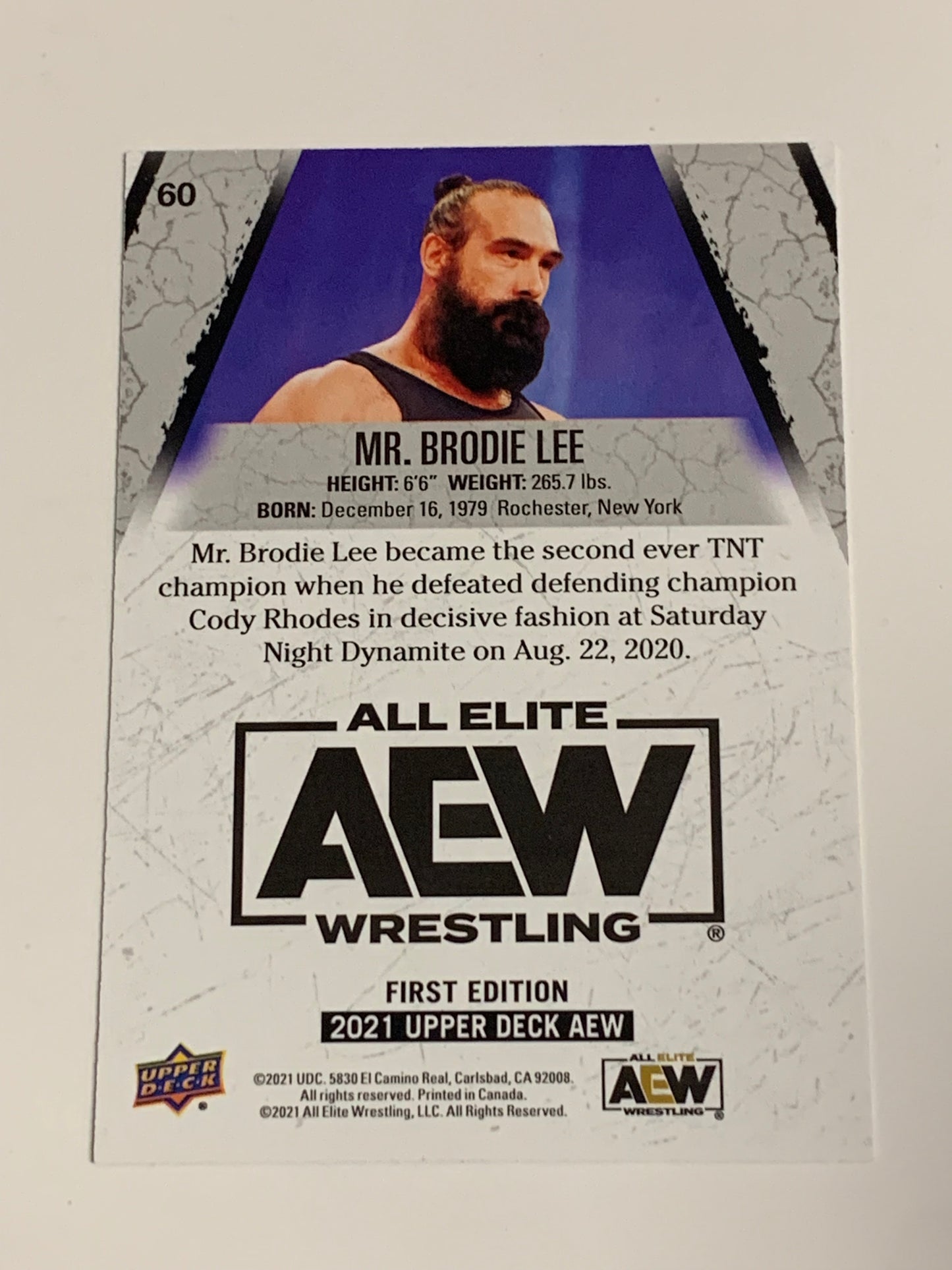 Brodie Lee 2021 AEW UD Upper Deck 1st Edition YELLOW BORDER