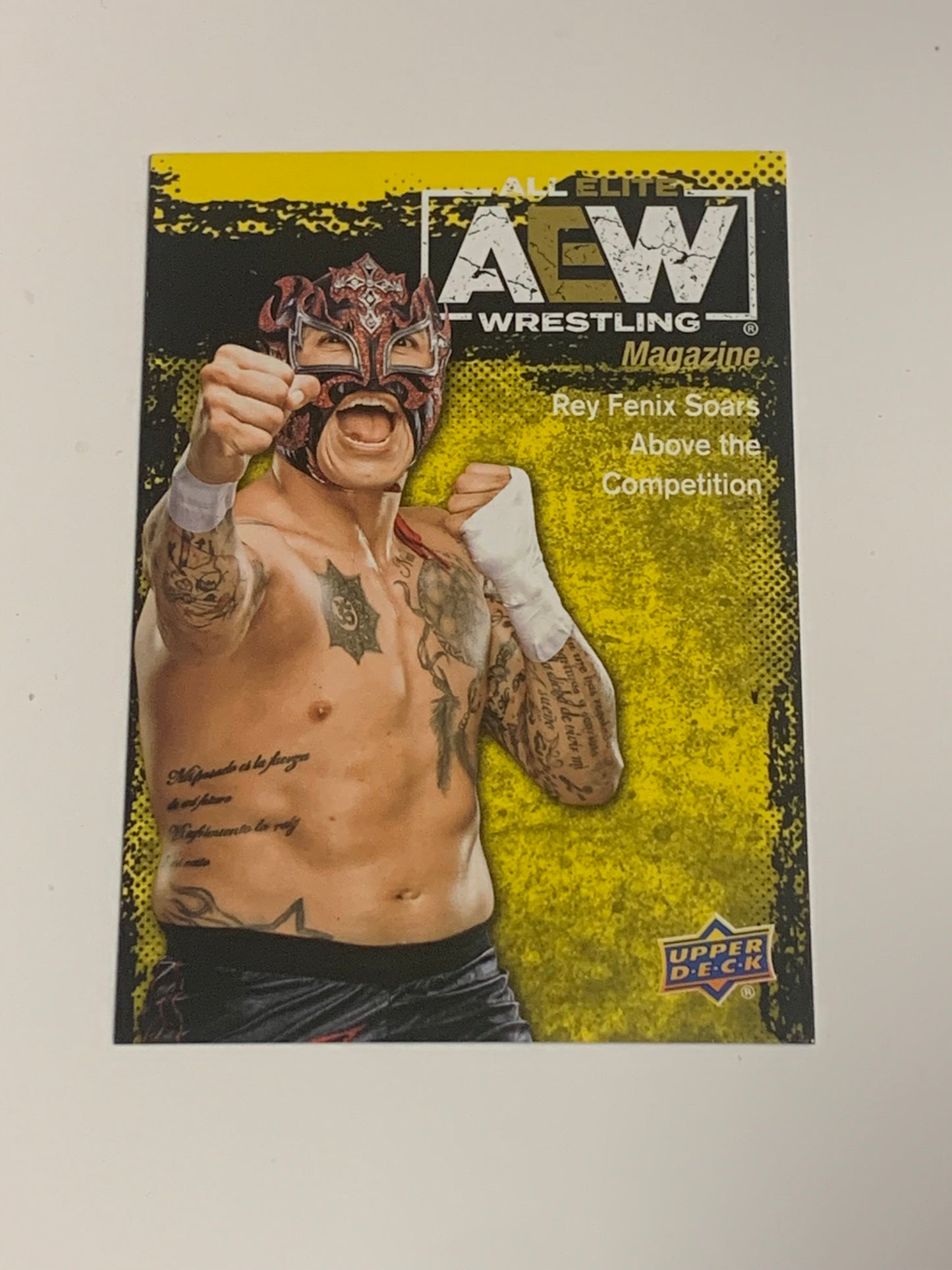 Rey Fenix 2021 AEW UD Upper Deck 1st Edition YELLOW BORDER Magazine Card
