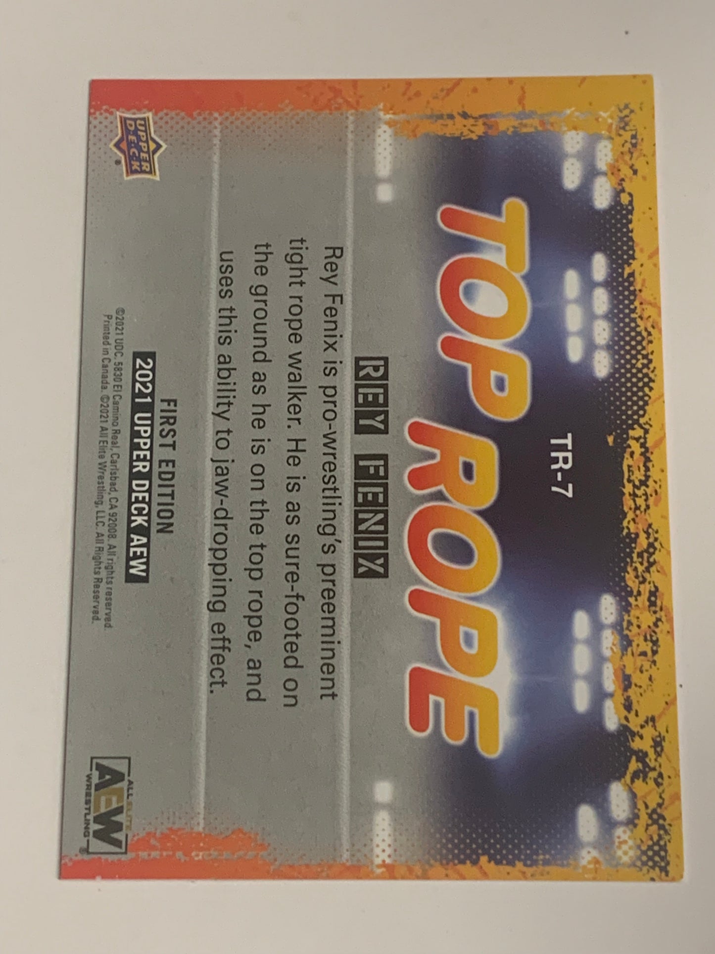 Rey Fenix 2021 AEW UD Upper Deck 1st Edition “Top Rope” Insert