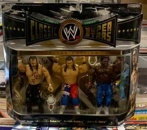 WWE Jakks Classic Superstars 3-pack Signed by Jake Roberts & Koko B Ware (Comes w/COA)