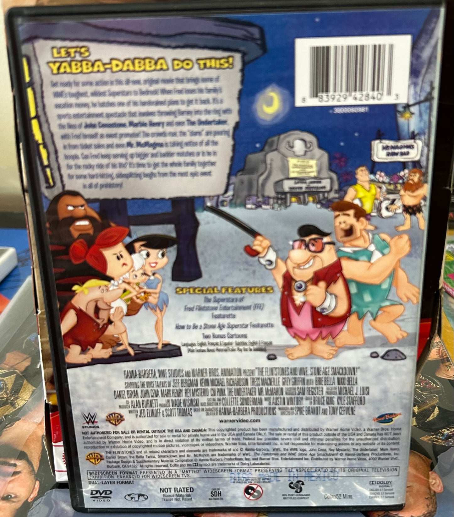 WWE & The Flintstones DVD “Stone Age Smackdown” JOHN CENA