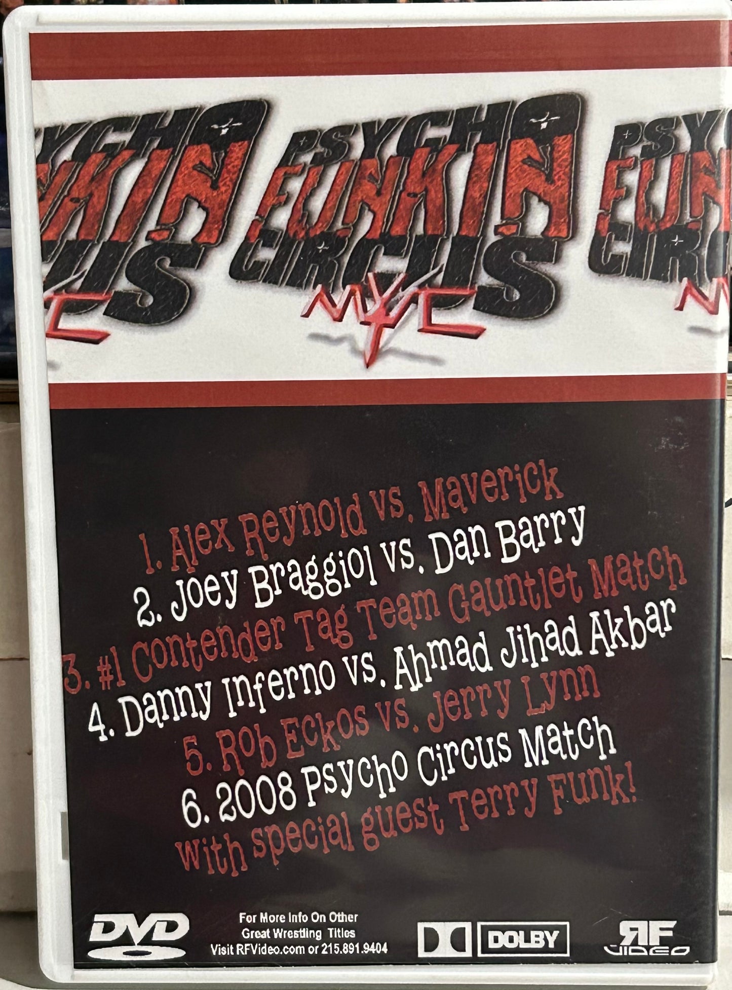 NYWC New York Wrestling Connection DVD “Psycho Freakin Circus 2008” TERRY FUNK