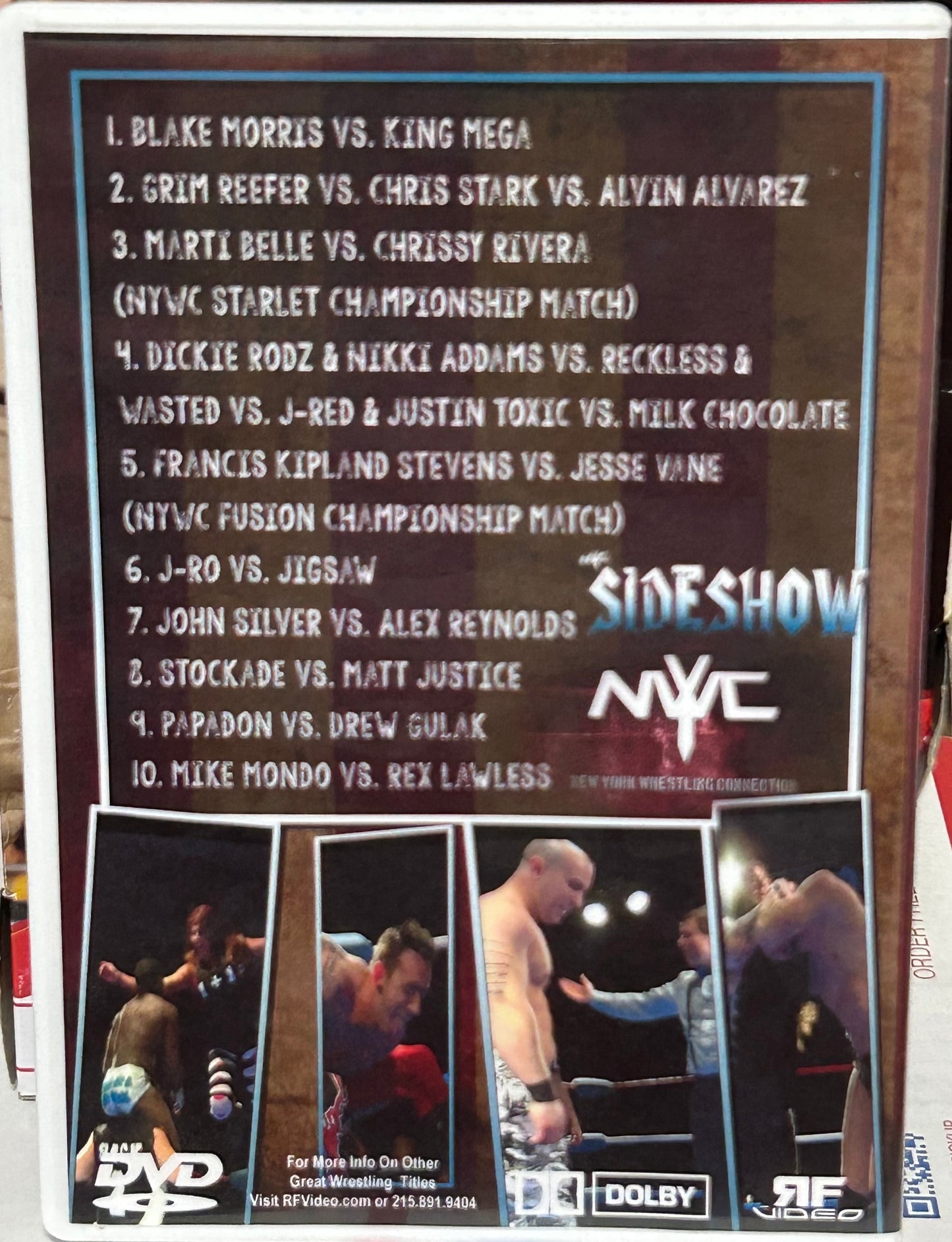 NYWC New York Wrestling Connection DVD “Sideshow” 1/25/14 (Mondo, Gulak, Silver, Reynolds & so much more)