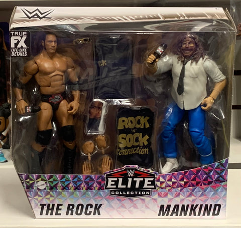 The Rock & Mankind WWE Mattle Elite Action Figures 2-Pack (The Rock n’ Sock Connection)!!!