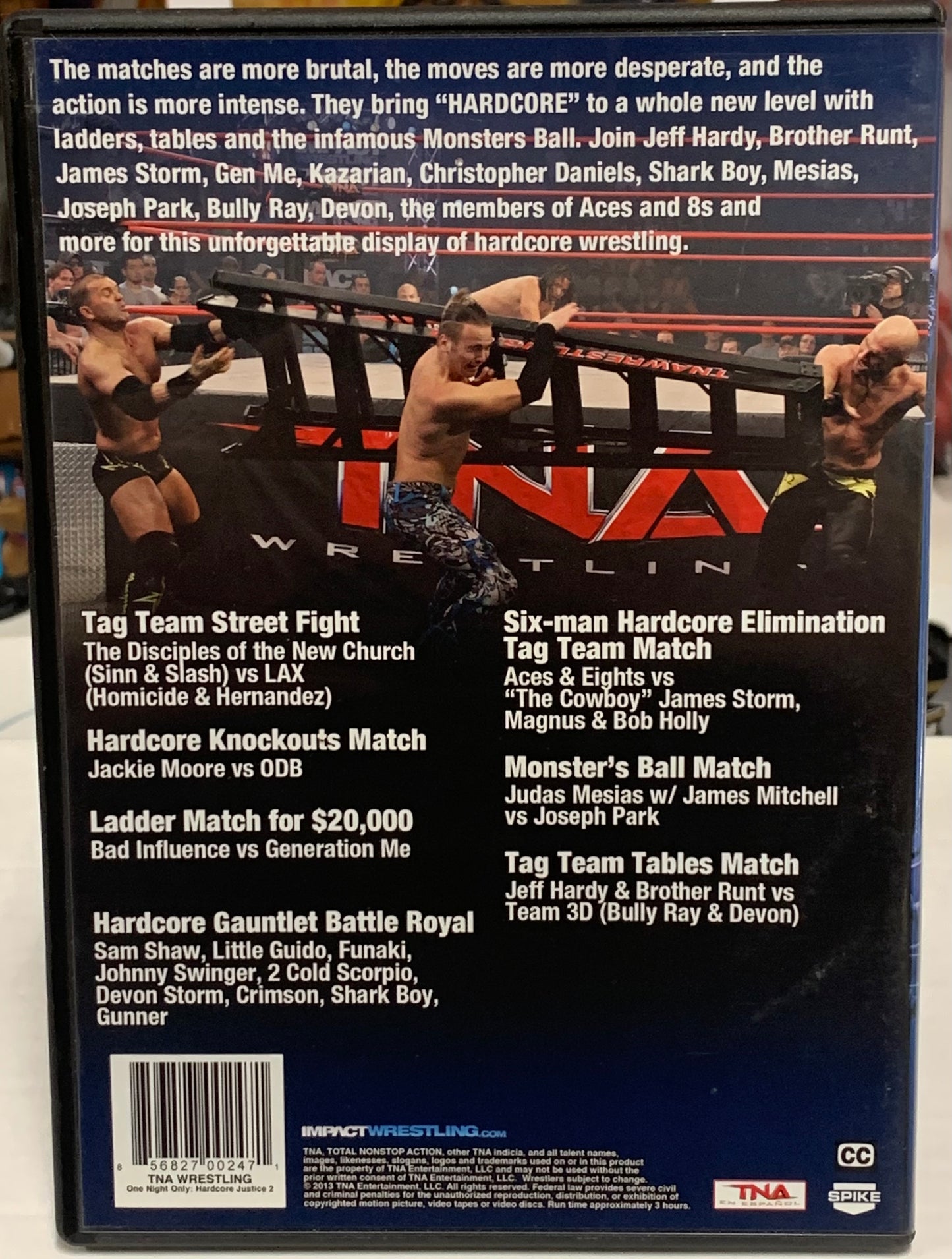 TNA DVD “One Night Only Hardcore Justice 2” (Jeff Hardy, LAX, Young Bucks, Team 3D)